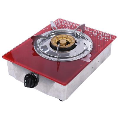 China Hotel Household Item 2021 Portable Beautiful Gas Stove Single Glass Top Gas Stove for sale