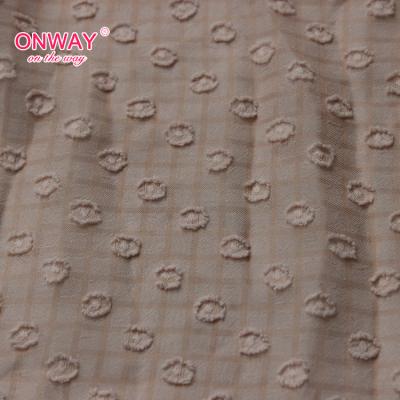 China BREATHABILITY; HANDFEEL New Arrival MOU Woven Soft Stitch Checked Jacquard Chiffon Fabric Price Per Meter for sale