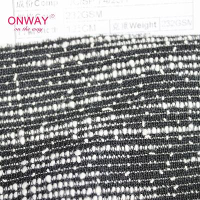 China 2021shaoxing viable factory hot sales fancy TC knitted recycled yarn dyed jacquard sweater fabric for women suits for sale