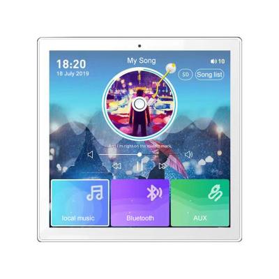 China Smart Mini Home Audio Controller Blue Background Music Smart Cog Player In-wall Amplifier 80*80*56mm for sale