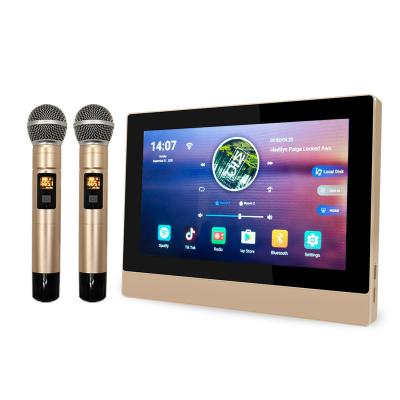 China IPS Blue-tooth WiFi Wall Stereo (Full View) Android 8 Ch Powered Karaoke Amplifier with Handheld Wireless Microphone for sale