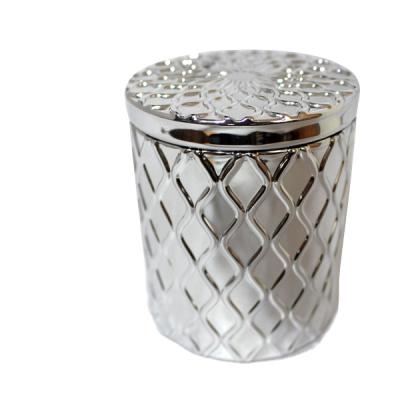 China LXHY01 10x13.2cm candle plated candle glass jar for sale