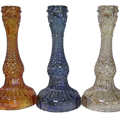 China Eco-Friendly Unique Tall Glass Crystal Candle Holder for sale