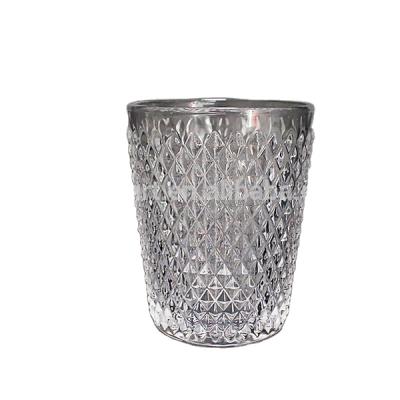 China LXHY-011 250ml High Quality Diamond Pattern Drinking Glass Water Drinking Cup for sale