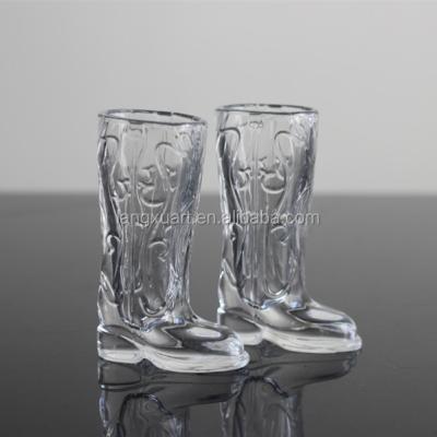 China Shoes form LXHY-KC-010 mini boot shape home decrote shot glass clear wine glass for sale