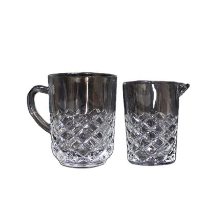 China Drinkware Wine Patternglass Cup Vintage Whiskey Drinkware Set Bohemia Glassware Crystal Clear Etched Glass Set for sale