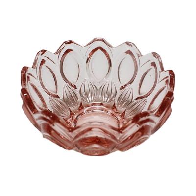 China Viable Design Thick Glass Bowl Flower Wall Decorative Glass Salad Bowl for sale