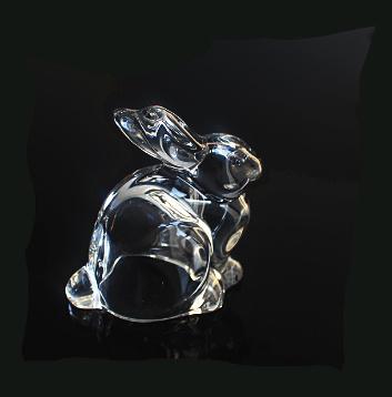 China Europe Rabbit Glass Animal White Ceramic Figurines for sale