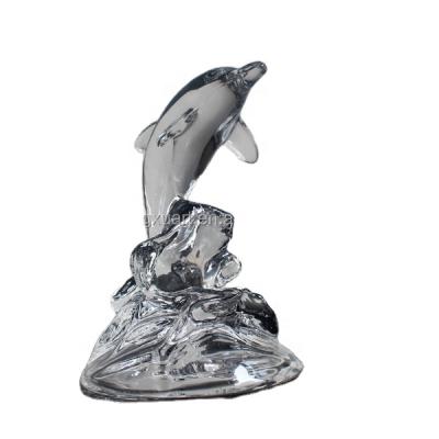 China China Dolphin Design Handmade Clear Glass Craft for sale