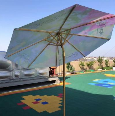 China Uplion Outdoor Patio Umbrella Garden Patio Umbrella Modern Commercial Outdoor Wood Wooden Restaurant Umbrella Any Color for sale