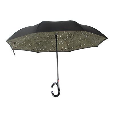 China Modern Auto Open Reversible Reverse Umbrella with Hawaiian Design for sale