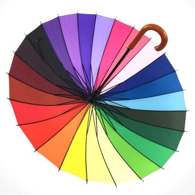 China 2022 hot sale fashion OEM 24 inch 14k strigaht 24k rainbow color automatic umbrella traditional promotion for sale