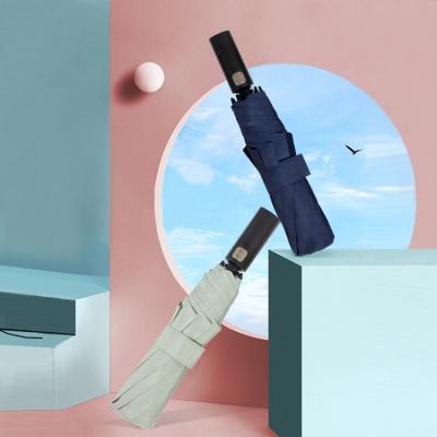 China 8 Fold Automatic Umbrella Without Windproof Nano Waterproof 3 Ribs 385T Pongee Fabric Winkle for sale