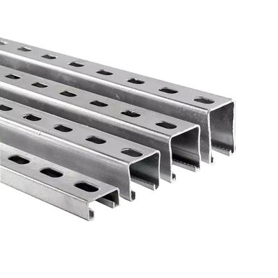 China Support System Quality Zinc Tested Steel Curved C Channel Aluminum Unistrut Profile With Serrated Edge for sale