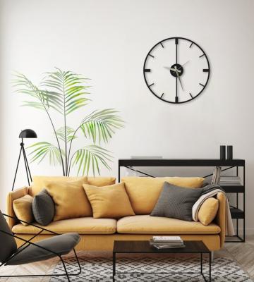 China Eclectic Minimalist Metal Black Large Wall Clock for sale