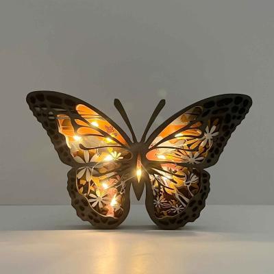 China Eclectic 3D Wooden Crafts Decor, Light Up  Decor Wooden Creative  Decoration with Led Wooden Animals Craft for sale