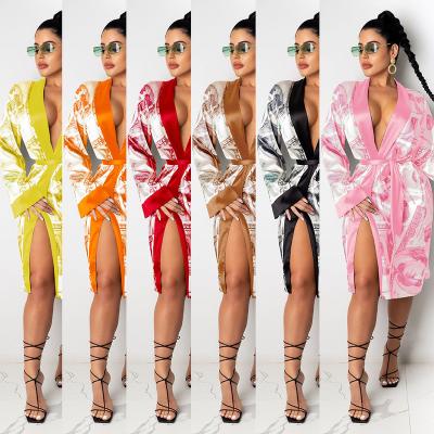 China 2021 new fashion loungewear sleepwear family life women anti-static sexy silk pajamas dress for sale