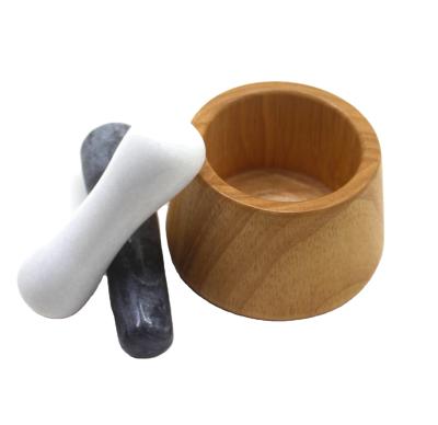 China Homsense Amazon Sustainable Design Lethal Garlic Press And Pestle Product Customized Wooden Press Set for sale