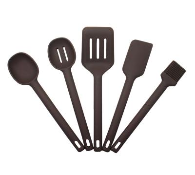 China Homsense Amazon Products Food Grade Sustainable Best Selling Kitchen Cooking Silicone 5Pcs Utensil Set for sale