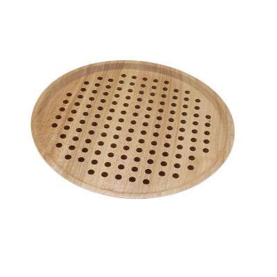 China Morden Homsense Amazon Best Selling Products Acacia Wooden Serving Tray Fruit Vegetable Tray With Hole Cross for sale