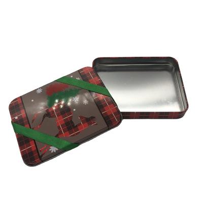 China Gift & Custom Printed Rectangular Craft Christmas Metal Gift Certificate Tin Box for sale