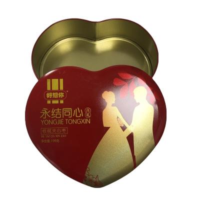 China Customized Chocolate Tin Box Heart Wholesale Custom Tin Can Candy Packing Tins for sale