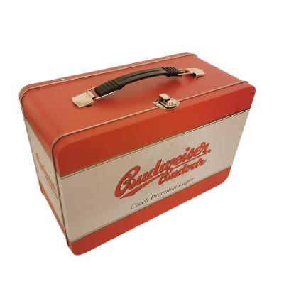 China Customized Lunch Tin Box Food Tin Handle Metal Can For Lunch Box for sale