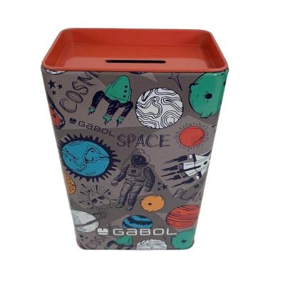 China Custom Tin Box Rectangular Metal Coin Box Money Money Piggy Bank for sale