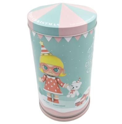 China Custom Round Carousel Musical Tin Can For Music Tin Can For Kids Recyclable Round Carousel Rotating for sale