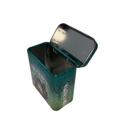 China Candy Tin Box Custom Printed Rectangular Hinged Lid Metal Candy Gift Empty Tin Box for sale