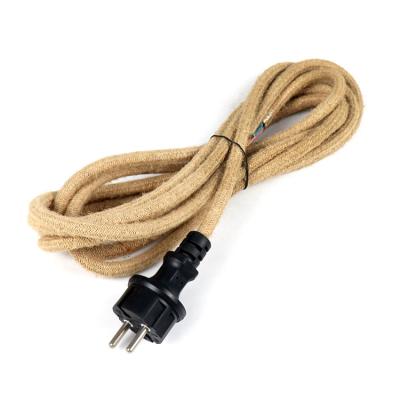 China 2020 Home Appliance Low Price Textile Hemp Cover Kema EU Power Cord Cable for sale