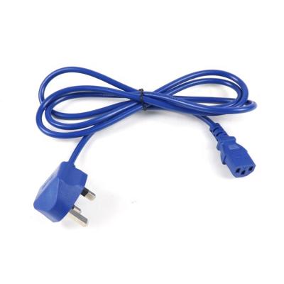 China UK Industrial Equipment PVC Extension 3 Prong AC Power Cord Cable For Laptop Notebook Printer for sale