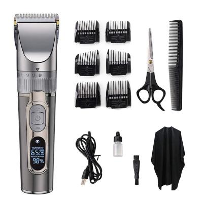 China Sustainable Pet Grooming Kit Electric haii clipper for dog rooming with cleaning brush oil display power safety for sale