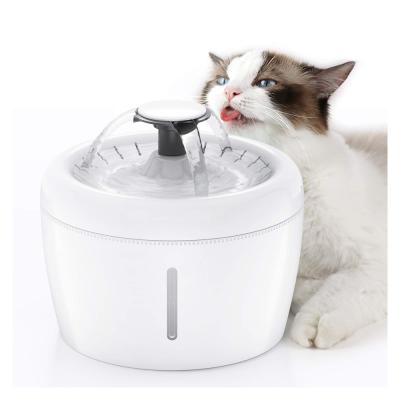 China 84Oz/2.5L Automatic USB Charging 3 Flow Settings Pet Fountain Cat Dog Water Drinking From Water Level Window for sale