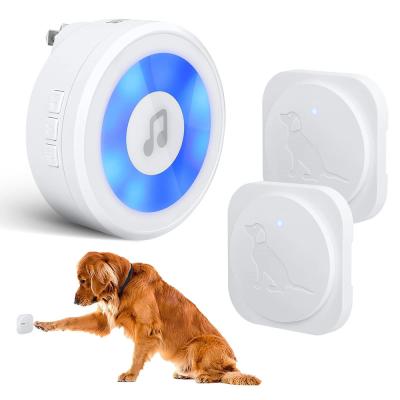 China Free Fashionable Superlight Push Button Lifetime Self-Powered Battery Chime Operate 20 Melodies Pet Potty Training Door Bell for sale