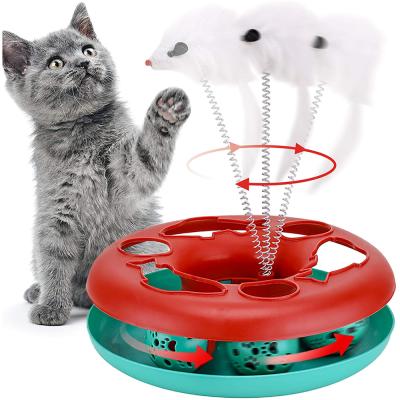 China Sustainable Motion-Activated Cat Toys for Indoor Cats, Kitten Toys Interactive Roller Tracks with Catnip, Spring Pet Toy with Exercise Balls for sale