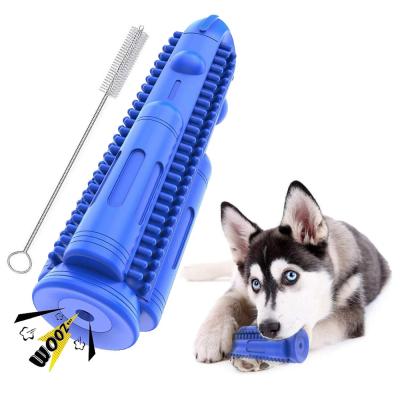 China Viable Interactive Durable Dog Toothbrush Squeaker Rubber Dog Toothbrush Chew Toy For Small Medium Dogs Pets for sale