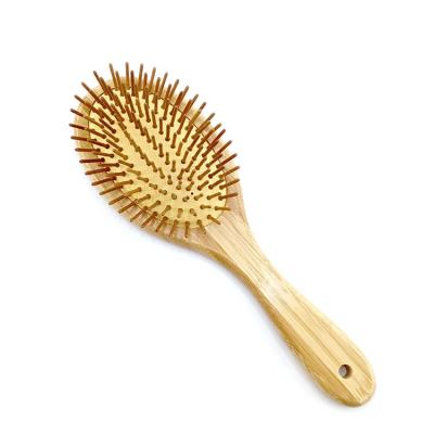 China Promotional Bamboo Detangler Natural Brush Cushion Hair Brush Bamboo Hair Brush Straightener for sale