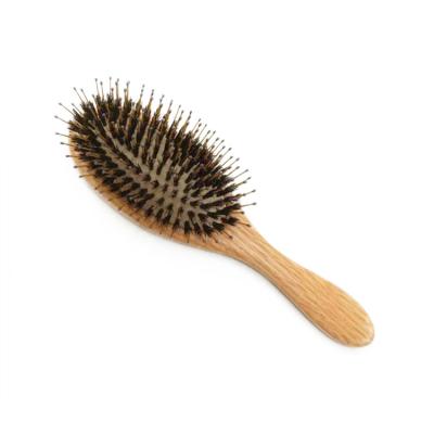 China Cushion Detangling Hair Brush Paddle Wooden Anti-static Brush Boar Bristle Natural Hair Brush for sale