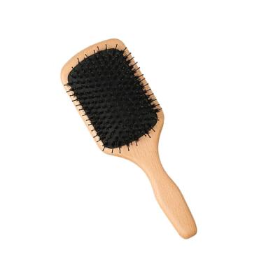 China Cushion Paddle Brush Boar Bristle Detangler Hair Brush Wooden Curly Hair Brush for sale