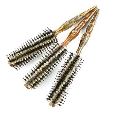 China Compact Hair Styling Tools Wooden Roller Hair Brush Curly Hair Comb With Boar Hair for sale