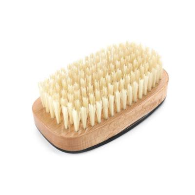 China Professional Custom Logo Salon Barber Brush Wooden Hair Sweep Professional Broken Hair Sweep Brush With Nylon Bristles for sale