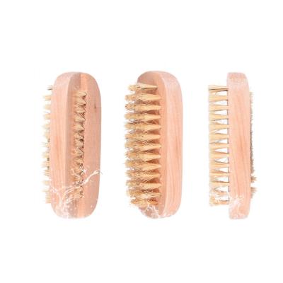 China Custom Logo Wood Nail Dust Brush Bamboo Nail Brush Manicure Nail Cleaning Brush for sale