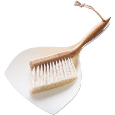 China 2020 Viable Hits for Amazon Mini Dust Pan Hand Held Wooden Dusting Brush and Soft Bristle Pickup Brush for sale