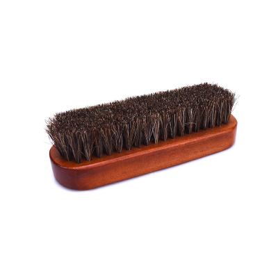 China Sustainable Horse Hair Shoe Shine Brush Wooden Shoe Shine Brush - 100% Genuine Soft Horse Hair Dusting Brush for sale