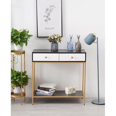 China Adjustable (Height) Assemble Living Room Furniture Modern Luxury Bedroom Nightstand End Table With Metal Leg for sale