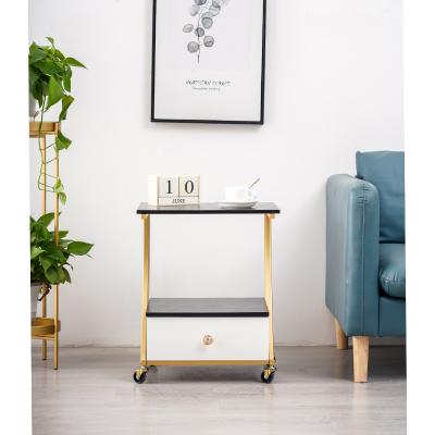 China Nordic Styles Adjustable Side Table Luxury Iron Furniture Metal Nightstand Elegant Bedside Nightstand for sale