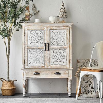 China Minhui Factory Convertible Stain Carving Craft Cabinet Storage Cabinet Side Cabinet Solid Wood Home Decoration for sale