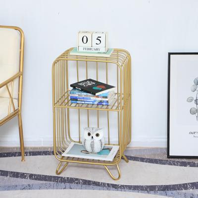 China High Quality Viable 2-Tier Shelf Rack With Standing Compartment Makeup Gold Storage Case Shelf/Bookcase Storage Rack Holder for sale