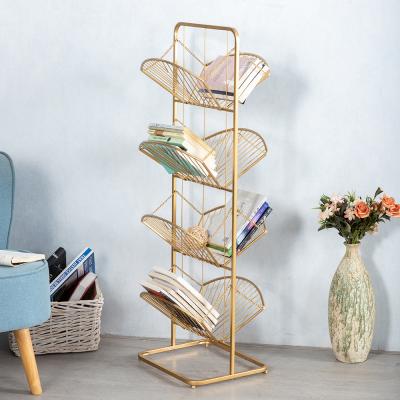 China 4 Layers 694 Floor Corner Floor Ladder Metal Shelf Living Room Elegant Gold Metal Shelf Living Room Decorative Shelf Living Room Furniture for sale